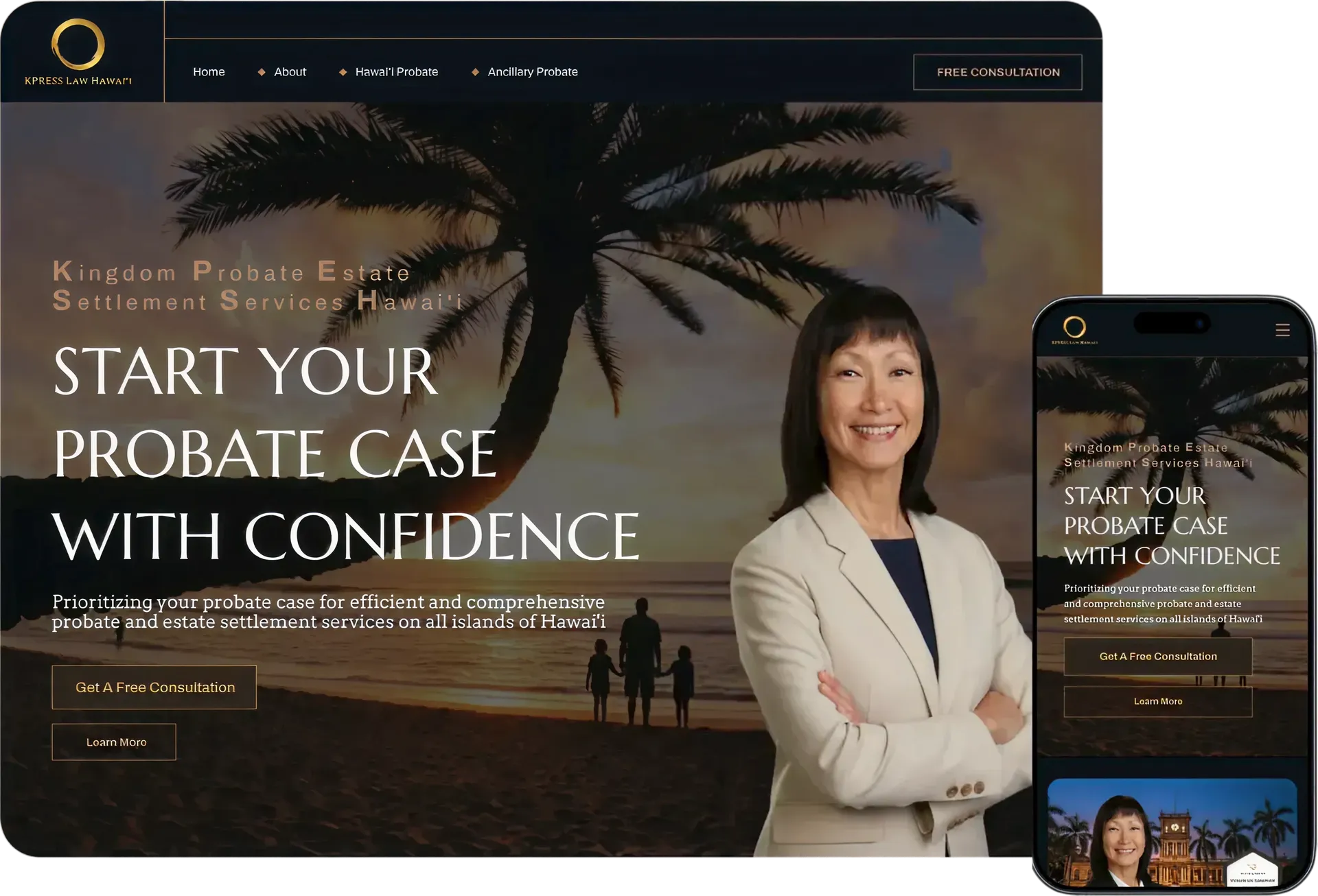 KPRESS Probate Website Combined Mockup